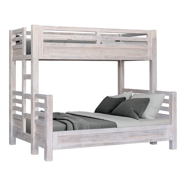 Twin over queen bunk bed white discount