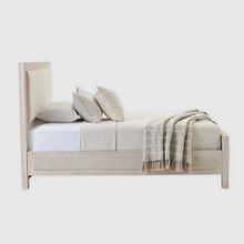 Load image into Gallery viewer, Hamilton Upholstered Platform Bed in Chalk White Finish