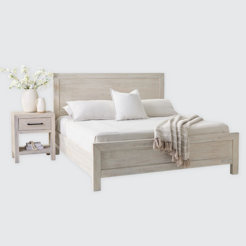 Hamilton Platform Bed in Chalk White Finish