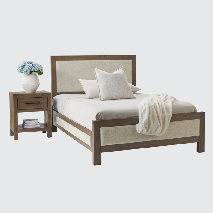 Hamilton Upholstered Platform Bed in Vintage Smoke Finish