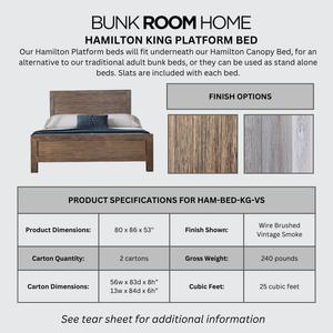 Hamilton Platform Bed in Vintage Smoke Finish