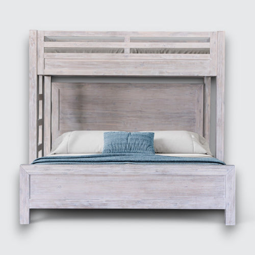 Hamilton Canopy Bed with King Bed in Chalk White Finish