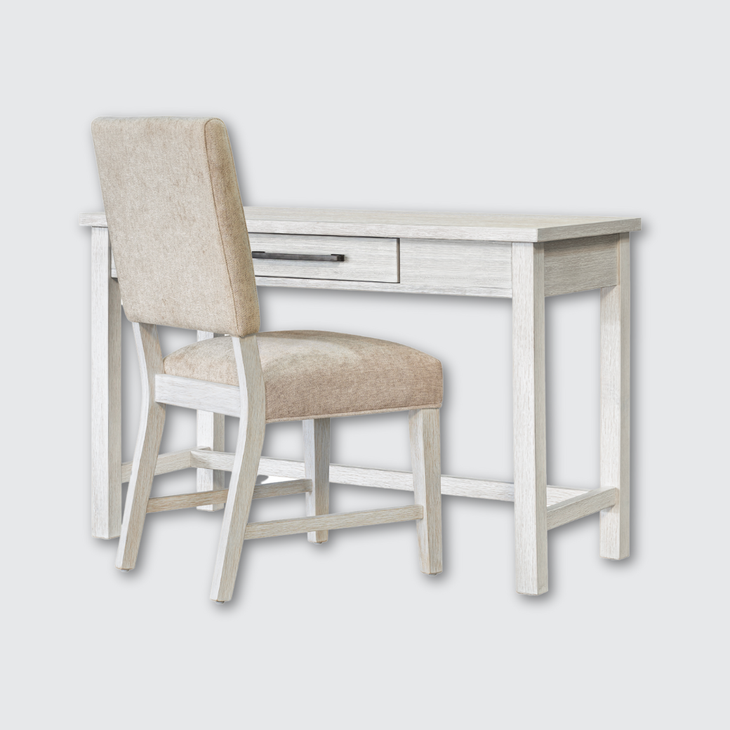 Hamilton Desk & Chair Set in Chalk White Finish