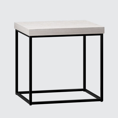 Hamilton Square End Table in Chalk White Finish