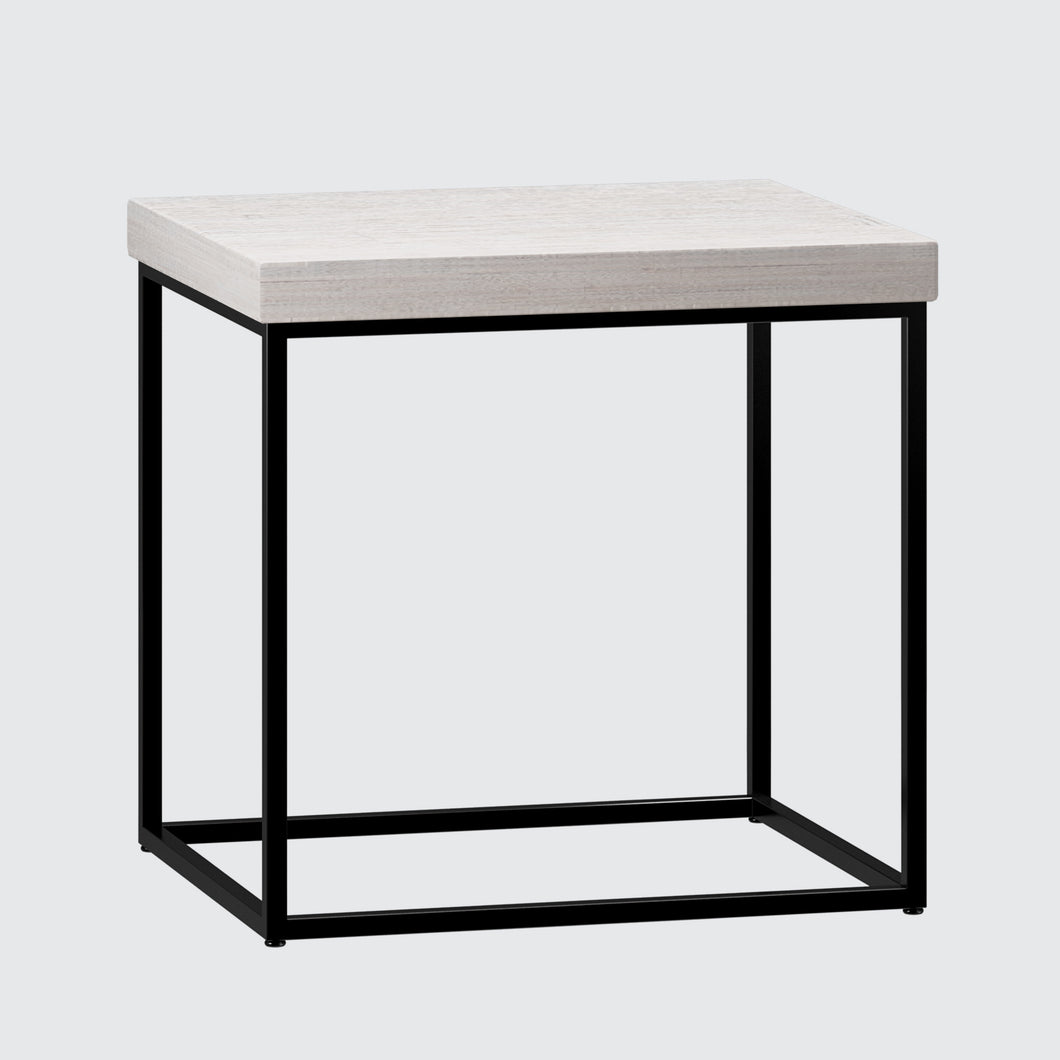 Hamilton Square End Table in Chalk White Finish