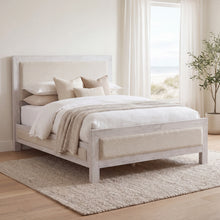 Load image into Gallery viewer, Hamilton Upholstered Platform Bed in Chalk White Finish