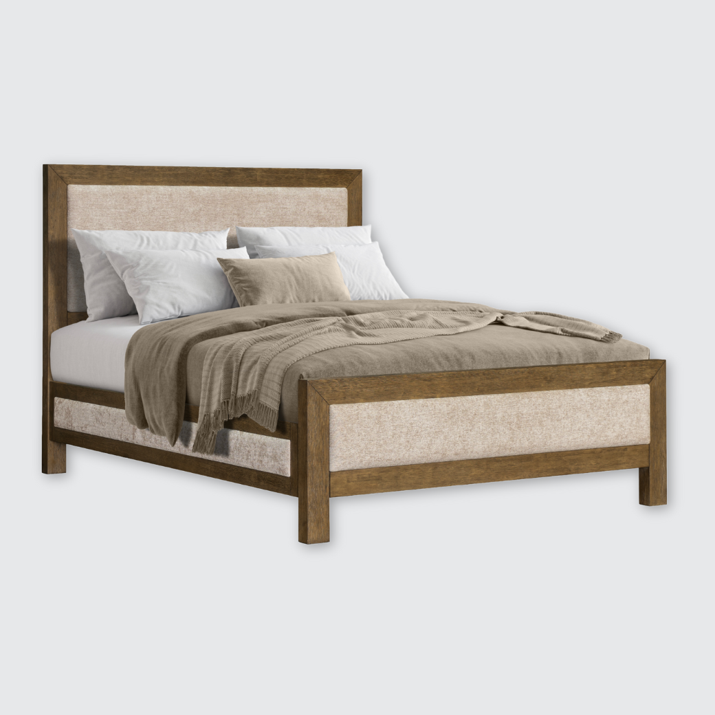 Hamilton Upholstered Platform Bed in Vintage Smoke Finish