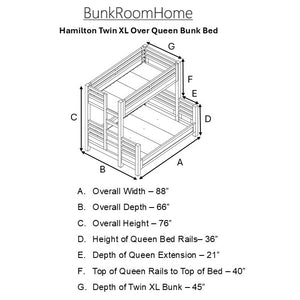 Hamilton XL Twin / Queen Bunk Bed in Chalk White Finish