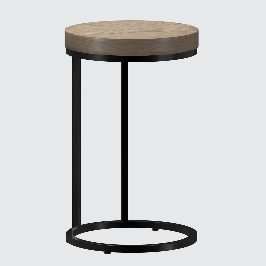 Urban Loft Round End Table in Modern Latte Finish