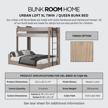 Load image into Gallery viewer, Urban Loft XL Twin / Queen Bunk Bed in Modern Latte Finish