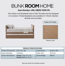 Load image into Gallery viewer, Urban Loft Twin Daybed with Trundle in Modern Latte Finish