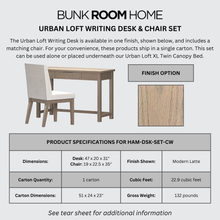Load image into Gallery viewer, Urban Loft Desk &amp; Chair Set in Modern Latte Finish