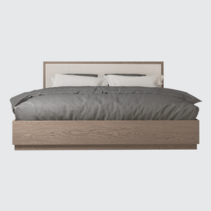 Urban Loft Upholstered Platform Bed in Modern Latte Finish