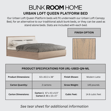 Load image into Gallery viewer, Urban Loft Upholstered Platform Bed in Modern Latte Finish